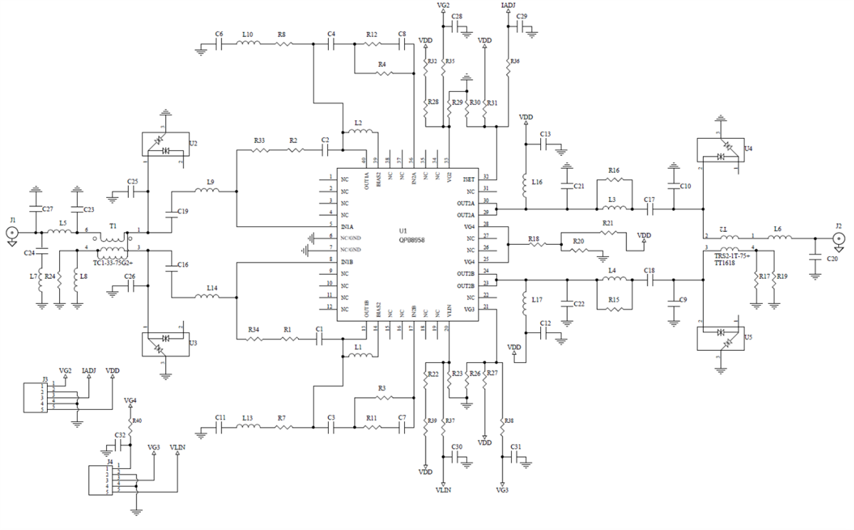 原理图 - Qorvo QPB8958EVB01射频开发工具